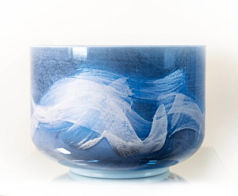 10" B+40 Lapis Lazuli, White Light Angel Gold Crystal TonesĀ® Alchemy Crystal Singing Bowl 146510