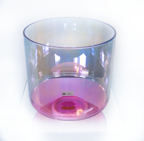 10" D-50 Supergrade Bowl, Aqua Aura Gold, Pink Aura Gold (Base) Crystal Tones® Quartz Singing Bowl 155419