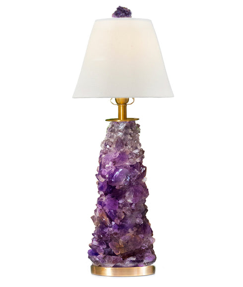 Very Large Amethyst Lamp Gold Base