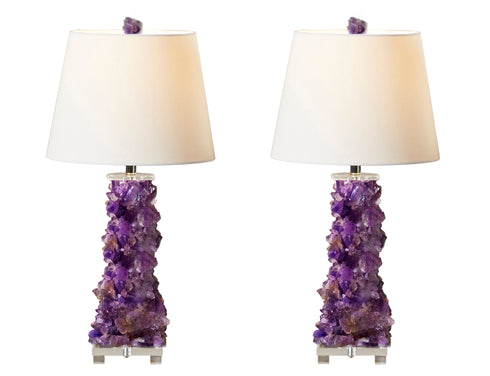 Sold Out Large Amethyst Lamp Set