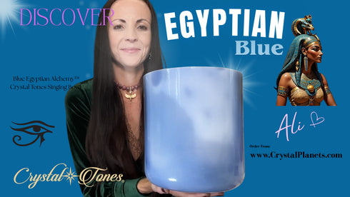 8" B+40 Egyptian Blue Tall Bowl Crystal TonesĀ® Alchemy Crystal Singing Bowl 129018