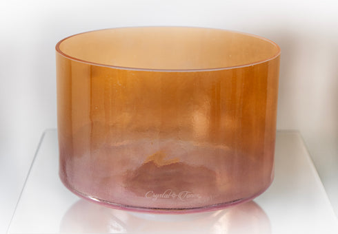 9" D#+40 Apophyllite, Grandmother, Pink Aura Gold (Base) Crystal Tones® Alchemy Crystal Singing Bowl 161776
