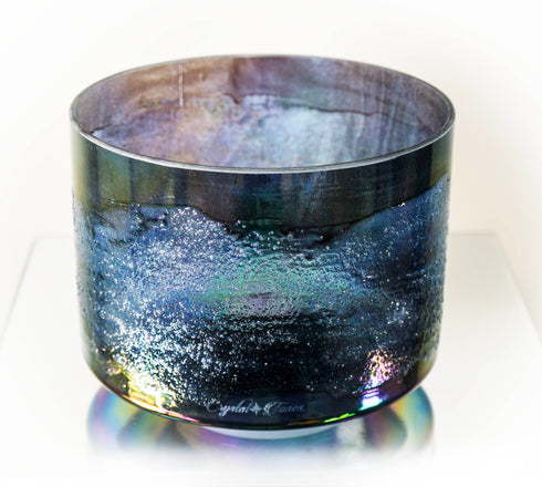 8" F#-5 Lemurian Seed, Shungite, Platinum Crystal TonesĀ® Alchemy Singing Bowl 159323