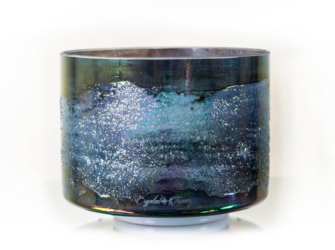 8" F#-5 Lemurian Seed, Shungite, Platinum Crystal TonesĀ® Alchemy Singing Bowl 159323
