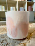 8" F#+10 Azeztulite, Rose Quartz, Crystal Tones Crystal Singing Bowl