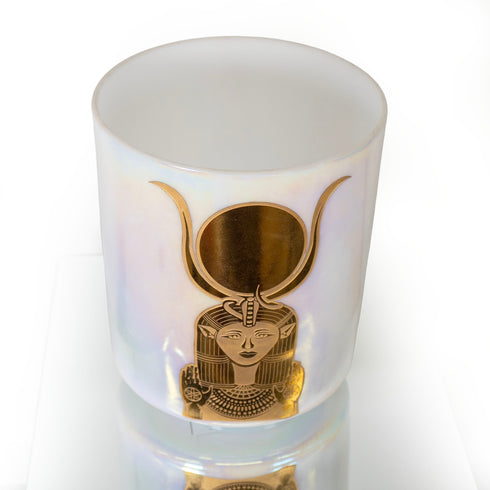 8" F+45 Mother of platinum, Solid Gold Hathor w/ Solid Sun Crystal Tones® Alchemy Crystal Singing Bow 107230