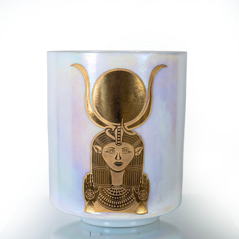 8" F+45 Mother of platinum, Solid Gold Hathor w/ Solid Sun Crystal Tones® Alchemy Crystal Singing Bow 107230