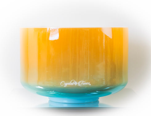9" A#-5 Laughing Buddha, Ocean Gold (Base) Crystal Tones® Alchemy Crystal Singing Bowl 159978