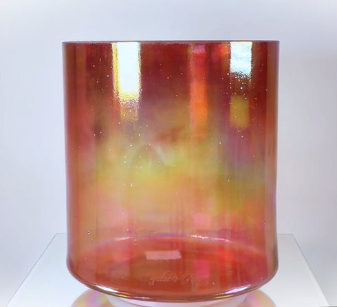 9" A#+35 Ruby, Platinum, Tall Crystal Tones® Alchemy Crystal Singing Bowl 158409