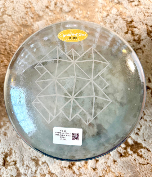 9" B-20 Great Salt Lake Salt, Aqua Aura Gold, Alchemy™ Crystal Tones Crystal Singing Bowl