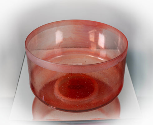9" B+15 Ruby, White Light Aura Gold, Frosted Rim Tones® Alchemy Crystal Singing Bowl