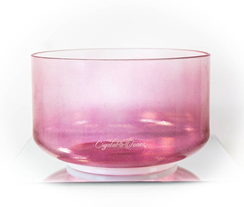 9" C#+30 Pink Aura Gold Crystal Tones® Alchemy Crystal Singing Bowl 158594