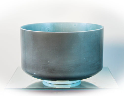 9" C+40 Moldavite, Green Heart Ocean Gold (Inside) Crystal Tones® Alchemy Crystal Singing Bowl
