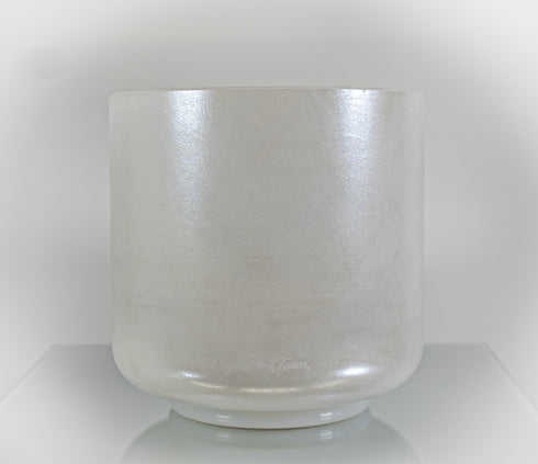7" G#0 White Light Angel Gold, Mother Of Platinum (Inside) Crystal Tones® Alchemy Crystal Singing Bowl