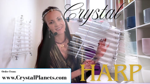 Lily Crystal Harp with Flower of Life by Crystal Planets ™
