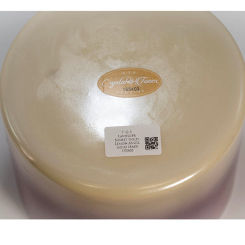 7" G-5 Lavender Sunset Gold, Lemon Angel Gold Base Alchemy™ Crystal Bowl