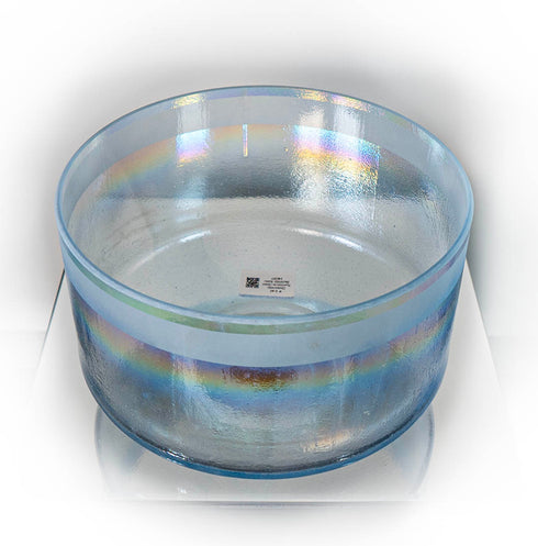 9" E-40 Diamond, Platinum (Rim) Frosted Ring Tones® Alchemy Crystal Singing Bowl