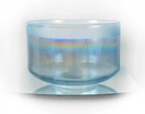 9" E-40 Diamond, Platinum (Rim) Frosted Ring Tones® Alchemy Crystal Singing Bowl