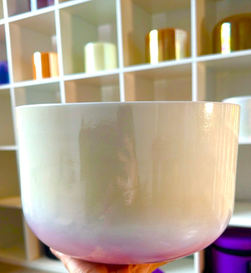 10" C-10 Lemon Angel Gold, Pink Ocean Gold, Crystal Tones Crystal Singing Bowl