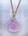 Kunzite Gemstone Pendant in Gold Vermeil