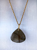 Labradorite Gemstone Pendant in Gold Vermeil