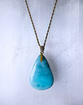Larimar Gemstone Pendant in Gold Vermeil