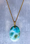 Larimar Gemstone Pendant in Gold Vermeil