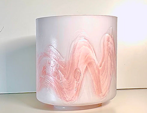 Sold Rare 8" F#+10 Azeztulite, Rose Quartz, Crystal Tones Crystal Singing Bowl