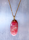 Large Rhodochrosite Gemstone Pendant in Gold Vermeil