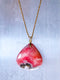 Large Rhodochrosite Gemstone Pendant in Gold Vermeil