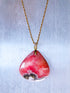 Large Rhodochrosite Gemstone Pendant in Gold Vermeil