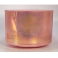 Rare 9" D-5 Rose Quartz Platinum Frosted Inside Alchemy™ Crystal Tones Singing Bowl