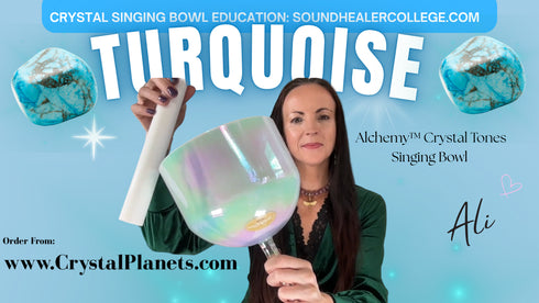 Turquoise, Platinum, Practitioner Crystal Tones® Alchemy Crystal Singing Bowl 7" A-20