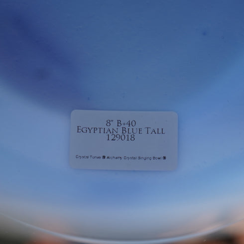 8" B+40 Egyptian Blue Tall Bowl Crystal TonesĀ® Alchemy Crystal Singing Bowl