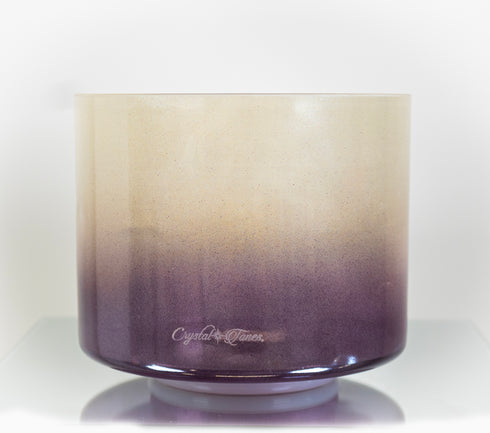 8" G+10 Dead Sea Salt, Lemon Aura Gold, Lavender Aura Gold (Base) Crystal Tones® Alchemy Crystal Singing Bowl