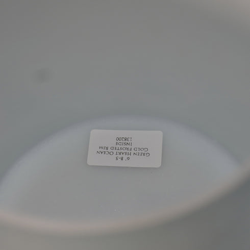 6" B-5 Green Heart Ocean Gold Frosted rim Inside Alchemy™ Crystal Tones Crystal Singing Bowl