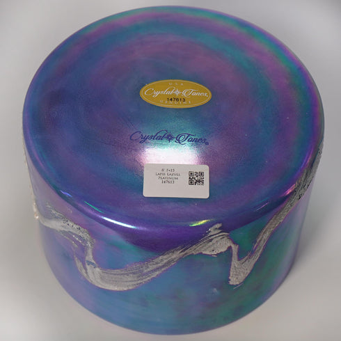 Lapis Lazuli + Platinum Alchemy™ Crystal Tones® Quartz Singing Bowl 8" F +15