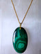 Large Malachite Gemstone Pendant in Gold Vermeil (Copy)