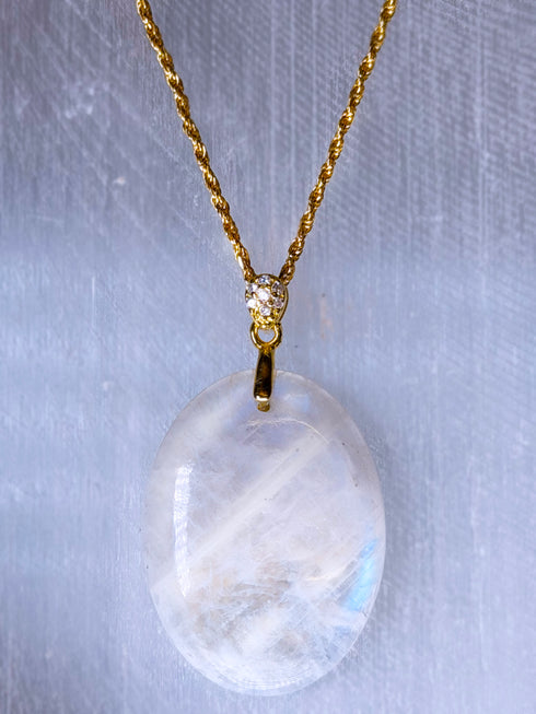 Moonstone Gemstone Pendant in Gold Vermeil