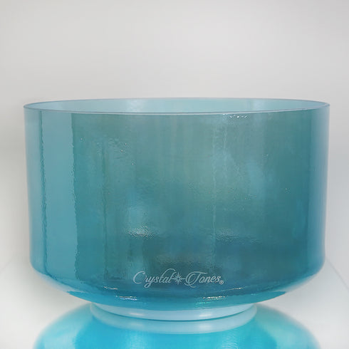 9" E+5 Dead Sea Salt, Aqua Aura Gold Crystal Tones® Alchemy Crystal Singing Bowl