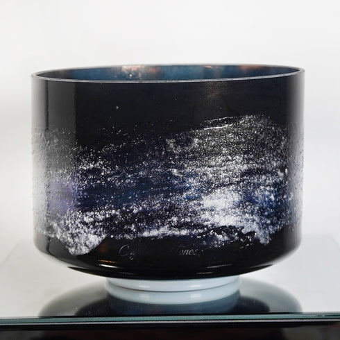 9" D#+20 Lemurian Seed, Shungite,Tibetan Quartz Copper (Inside) Bowl Crystal Tones® Alchemy Crystal Singing Bowl 158522
