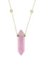 Love Bomb Pink Rose Quartz Pendant with Diamond Crown in Gold Vermeil