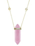 Love Bomb Pink Rose Quartz Pendant with Diamond Crown in Gold Vermeil