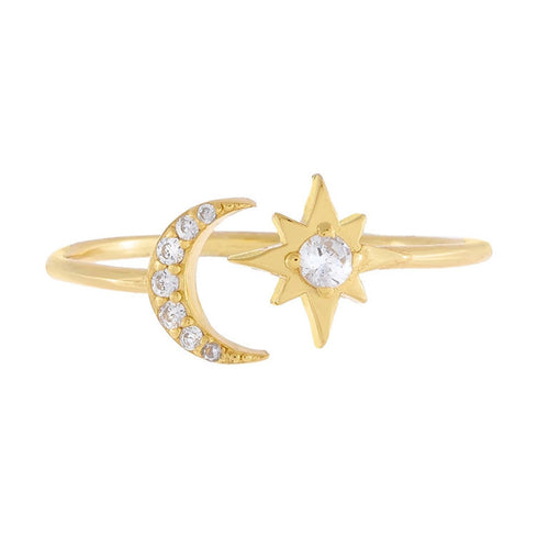 Celestial star ring in Gold Vermeil
