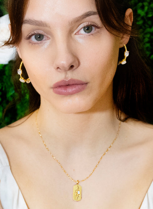 Spirit of the Snake Tarot Pedant with Moonstone Pendant in Gold Vermeil